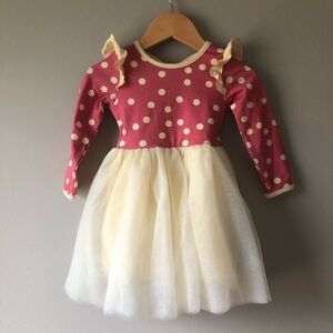 Made by Molly, Pink & Cream Dress, Polka Dots, Tulle, Ballerina, 18-24M